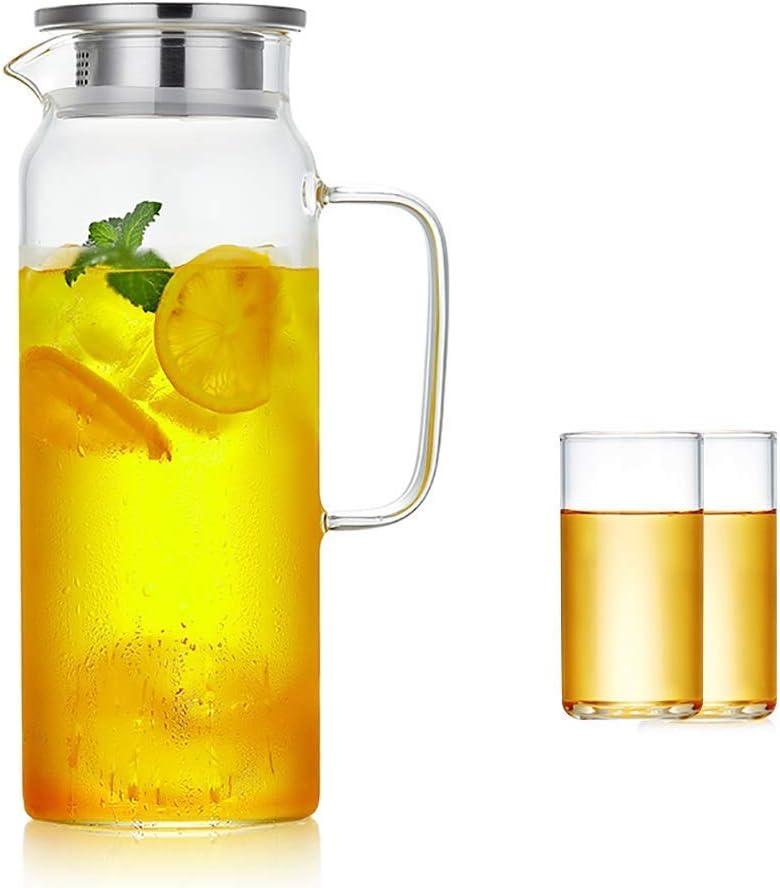 Jugs Cool Water Jug Set Heat-Resistant Glass Jug Multi-Purpose Jug Jug with Lid Large Capacity Jug Transparent Jug Filter Tea Jug 1300ml 1700ml (Color : Clear Size : 10 * 22 * 9cm)