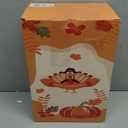 12.5'' Fall Snow Globe Lantern - Scarecrow and Turkey Lighted Water Lantern with Swirling Glitter Fall Decorations for Home, Thanksgiving, Autumn Harvest Fall Decor