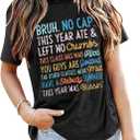 Last Day of School Shirts Bruh Teacher T-Shirt Admit It You'll Low Key Miss Me Bruh Vacation T-Shirt (L)