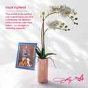 Dolly Parton White Artificial Orchid in Pink Ceramic Pot, 9.8x5.5x24 Inch