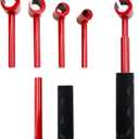 4 in 1 Door Hinge Adjustment Tool, Stainless Steel Hinge Gap Adjustment Wrench Set, Red Multi-Size Durable Hinge Gap Adjusting Wrench, Universal Door Gap Adjustment Tool for Residential & Commercial