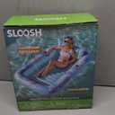 SLOOSH Inflatable Tanning Pool Lounger Float, 70" x 46" Pool Floats Adult with Pillow, 4 in 1 Suntan Tub Raft Floatie,Sunbathing Bed Lounge for Water Blow Up Kids Ball Pit Party Gifts, L-Blue