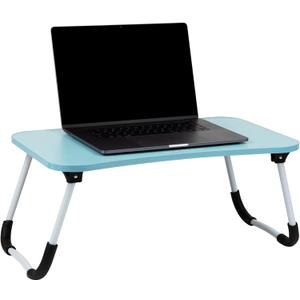 Mind Reader Lap Desk Laptop Stand, Bed Tray, Folding Legs, Couch Table, Portable, MDF, 23.25" L x 13.75" W x 10.5" H, Blue