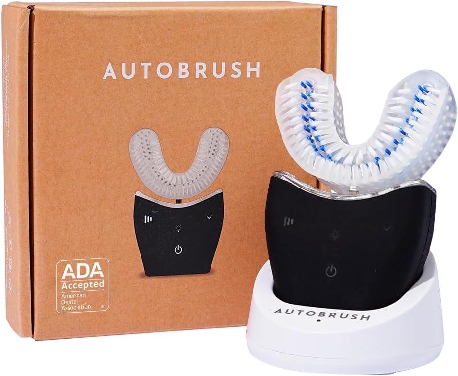 Autobrush Sonic Pro Electric Toothbrush Only ADA Accepted U-Shaped Brush, Clinically Proven Up to 5.1X Better Cleaning, 30-Second Full Mouth 360 Clean, Rechargeable, Waterproof, Black, Men's Regular