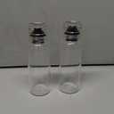 VITVITI Glass Mouthwash Dispenser for Bathroom, 10 OZ Mouth Wash Container Bottle with Lid Cup, Countertop Small Clear Refillable Mouthwash Dispensers Decanter, Set of 2 (Black)