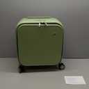 mixi Carry On Luggage, 18'' Suitcases with Spinner Wheels, Rolling Travel Suitcase with Front Laptop Pocket Luggage Aluminum Frame PC Hardside with TSA Lock and Cover, Avocado Green