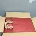 BAG BOX 100 Pack Medium 8.25x4.3x10.6 Inch Red Kraft Paper Gift Bags with Handles for Bulk Shopping, Retail, Craft, Party Favors, Wedding, Grocery & Sacks