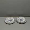 Salad Plates, Ceramic Plates Set of 6, Kitchen Plates Microwave Safe, 8.5 Inch White Plate Dessert Blue Floral