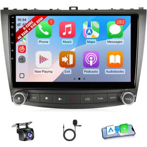 Upgrade 8-Core Android 13 Car Radio for Lexus IS250 IS300 IS350 2006-2012 with Carplay Android Auto, 10.1inch IPS Touchscreen Stereo for Lexus Head Unit with BT WiFi GPS FM + Camera - 4+64GB