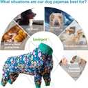 LovinPet Dog Pajamas Large Size Dog, Big Dog Clothes, Post Surgery Onesie, Lightweight Fabric Pitbull Pullover Pajamas, Puppy Pajama, Pitbull Clothes, Blue Green XXL