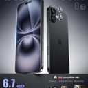 2 x Lamicall 2+2 for iPhone 16 Plus Max Screen Protector (6.7") with Camera Lens Protector, [Top 9H Tempered Glass Film], Easy Alignment, Anti-Scratch, 0 Bubbles, HD Clear for iPhone 16 Plus - 2 Pack Each