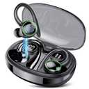 Wireless Earbuds Bluetooth Headphones Sport, Bluetooth Earbuds Stereo Ear Buds, Noise Cancelling Mic, IP7 Waterproof Headset for Workout/Running,Black