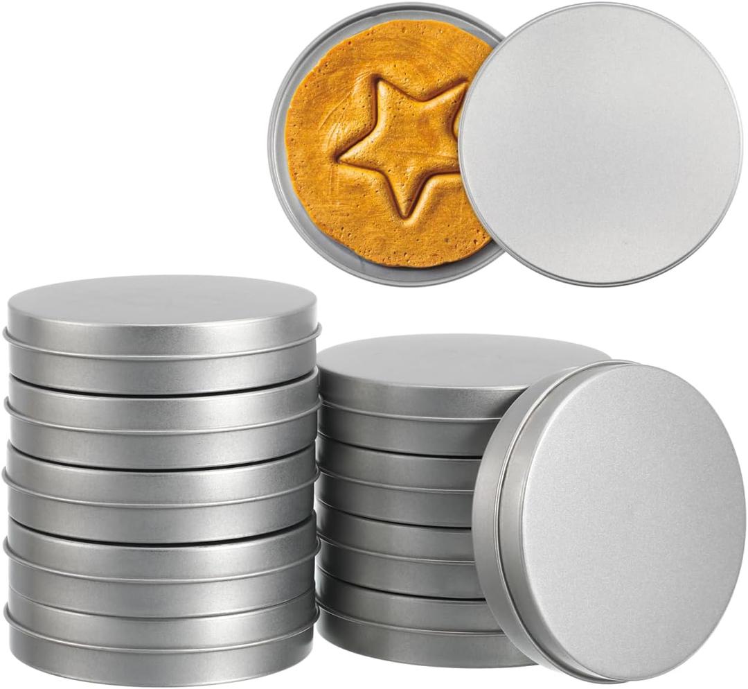 PRETYZOOM Candy Storage Box Set 3.54In Clear Tin Containers with Lids for Party Treats Korean Sugar Candy Organizer