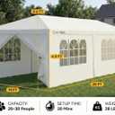 HOTEEL 10x20 FT Party Tent Outdoor Canopy Tents for Parties with 6 Removable Sidewalls, Carpas para Fiestas Waterproof for Gazebo Large Backyard Shelter Patio Wedding Events Tent BBQ White