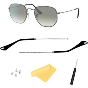Hicycle Replacement Temple Arm,Temple Tips for Ray Ban RB3447 RB3547N RB3548N RB3647N Sunglasses,with 4 Screws,1 Screwdriver (Light Gunmetal)