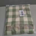 Laolitou Spring Checkered Tablecloth Rectangle Washable Heavy Duty Buffalo Plaid Table Cloth with Tassel Cotton Linen Gingham Table Cover for Holiday Picnic Kitchen Dining Room, Green, 86 Inch, 86" x 55"
