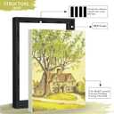 Abtgt 16x20 Canvas Floating Frame with 0.9" Deep, Black Floater Frame for Canvas Paintings with Adhesive, Vertical or Horizontal Wall Art frame for Prints Oil Painting Diamond Decor, 1 Pack.