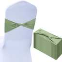 Tegeme 20 Pcs Spandex Chair Sashes Covers Without Buckle Elastic Chair Bands Sashes Ties for Wedding Party Events Ceremony Birthday Decorations(Sage Green)