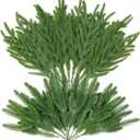 50 PCS Artificial Pine Branches Faux Christmas Greenery Stems Cedar Picks for DIY Crafts Garland Wreath Flower Arrangements Home Holiday Decor
