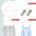 Tinfol Ivory Velvet Hanger Clips, 24 Pack Pants Velvet Clips, Large Opening Clip Clothes Pin, Strong Finger Flocked Clip Perfect for Slim-line Clothes Hangers