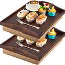 Tioncy 2 Pieces Bamboo Lap Tray with Detachable Pillow 16.9'' x 13'' Lap TV Trays Desk with Handles for Adults Eating in Recliner Breakfast Housewarming Gift (Walnut Brown)