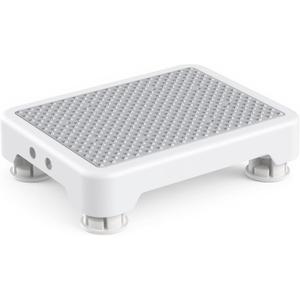 SOYO Mobility One Step Stool, Heavy Duty Indoor Outdoor Non-Slip Small Step Platform Assistive Device for Adult Elderly, Standing Support and Step Riser for Car, Bed, Door, Stair, Bathroom, White-Gray