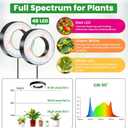 Wiaxulay Ceiling Grow Lights for Indoor Plants, 288 LED Full Spectrum 3.5in Halo Plant Grow Light, 12/3A Under Cabinet Grow Lamp with Auto Timer 6/12/16 Hrs, 3 Lighting Mode, 5 Brightness, Six Head