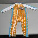 SwimZip Boys' Long-Sleeve UPF 50+ Swimsuit for Baby, Toddler, & Little Boys (18-24 Months, Orange Dino)