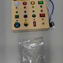 Hikoshi Toddler Busy Board 1 Year Old Montessori Switch Toy - Travel Sensory Wooden Baby Busy Board with Led Light Buttons, Busy Board for Toddler 2 3 4 5 Year Old