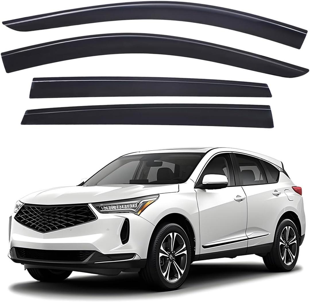 Lightronic Extra Durable Outside-Mount Low-Profile Auto Vent Window Visors, Fits 2019-2026 Acura RDX, UV Protection Rain Guards, Original Wind Deflectors, Smoke, 4-Pcs