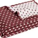 Sterling Creek Dawson Star Muslin Cotton Blanket Three Layers Lightweight Breathable Gauzy Blanket for Adults, All Season (King, Red)