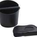 6.3 inch Large Espresso Knock Box Silicone coffee Tamper Mat Espresso Machine Accessories Set of 2 with Removable Knock Bar and Anti-Slip Base for Home Office Barista Tools for Bar Shop