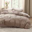 Bedsure Khaki Duvet Cover King Size - 3 Pieces Prewashed Extra Soft Bedding Set, Includes 1 Duvet Cover 104x90 Inches with Zipper Closure & 2 Pillow Shams, Comforter Not Included