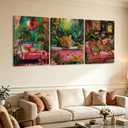 Pormipone Leopard & Cheetah Canvas Wall Art Set of 3 Gallery Wrapped 12x16
