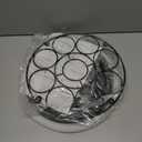 Nuovoware 9 Bottles Rotating Coffee Syrup Rack, Syrup Rack Organizer Carbon Steel Frame with Wooden Base Bottle Holder for Coffee Flavored Syrups Table Top Thermos, Black+Black