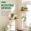 Rotating Window Shelves for Multiple Plants Indoor,2-tier Metal Corner golden Plant Stand Holder Floating Hanger Shelf for WallWindows Sill Gifts for Planter Lover to Enhance Home Decor