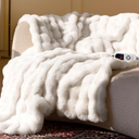 Electric Heated Blanket for Girls & Women, Soft & Luxurious, Faux Rabbit Fur Heating Throw Blankets, 6 Heat Settings, Overheat Protection, Quick Heating, Memory Function, GiftReady Design, 50"x60"