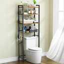 Kalrin Over-The-Toilet Storage Rack, 4-Tier Bathroom Organizer Shelf Over Toilet with Adjustable Shelf and Basket, Freestanding Space Saver Bathroom Shelves Above Toilet for Room (Vintage Brown)