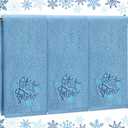 3 Pcs Winter Hand Towels for Bathroom Blue Snowflake Hand Towels Let It Snow Embroidered 100% Cotton Soft Absorbent Decor for Holiday Kitchen,13.7 x 29.5'(Blue,Let It Snow)
