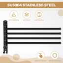 Teenyyou 20.4 Inches Swivel Towel Rack 304 Stainless Steel 4 Arms Bathroom Towel Rack Hanger Pool Holder Wall Mounted Swivel Bar Space Saving with Hook(Black)