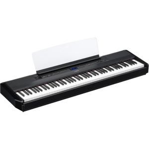 Yamaha, 88-Weighted Wooden Key Digital Piano Keyboard, Premium Sound and Touch, Music Rest, Sustain Foot Switch, Black, Full (P525B)