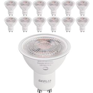 GEPLAD 12 Pack GU10 LED Bulb Dimmable 6W 582LM,50W Halogen Replacement, 38 Degree Spotlight 2700K Warm White for Kitchen, Range Hood, Living Room Track Lighting