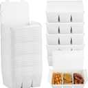 30 Pack 50 oz Paper To Go Containers, 3 Compartment Take Out Food Containers, White Take Out Boxes, Microwavable, Leak and Grease Resistant for Restaurants, Picnics, Offices and Catering, 4.6 x 2.5 inches