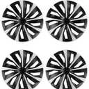 ABX Hubcap Wheel Covers Hub Caps 17 Inch Set of 4 Black & Silver Universal Wheel Rim Cover R17 Stylish Car Decor Wheel Covers for Toyota Camry Nissan Mazda