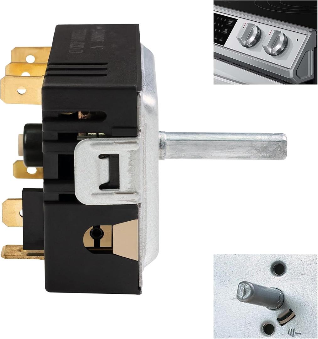 DG44-01006D Range Surface Element Control Switch for Samsung Range  OEM Replacement Energy Regulator  Fits for Samsung PER001-02D Model, AP7031847, PS16633253, EAP16633253, DG44-01006D, 18A, D-Cut