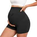 Y25D Maternity Shapewear Seamless Underwear Over Bump Pregnancy Shorts High Waist Panties Under Dress Belly Support Black, XXL