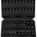 67-Piece Master Torx Bit Socket and External Torx Socket Set, 1/4", 3/8" and 1/2" Drive, S2 and Cr-V Steel, E4 - E24, T6 - T70, TT6 - TT70, TP8 - TP60, Includes 7PCS Socket Adapters
