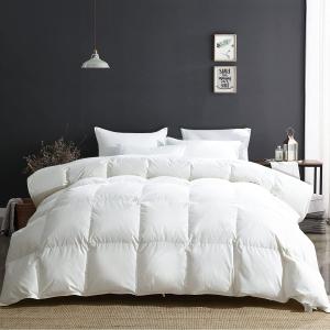 APSMILE King Size Luxury 100% Organic Cotton All Season Down Feather Fibers Comforter, Extra Fluffy Medium Warmth Duvet Insert(106x90, Ivory White)