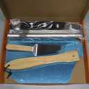 Pizza Peel Aluminum Pizza Spatula Set, 12 x 14 Inch Metal Pizza Paddle with Foldable Wooden Handle, Pizza Rocker Cutter, Pizza Server, Pizza Oven Accessories for Baking Homemade Pizza Bread