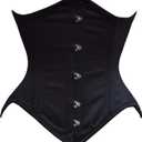 Women's Underbust Waist Training Steel Boned Corsets Heavy Duty Womens Corsets (X-Small, Corset 03 - Cotton Black)